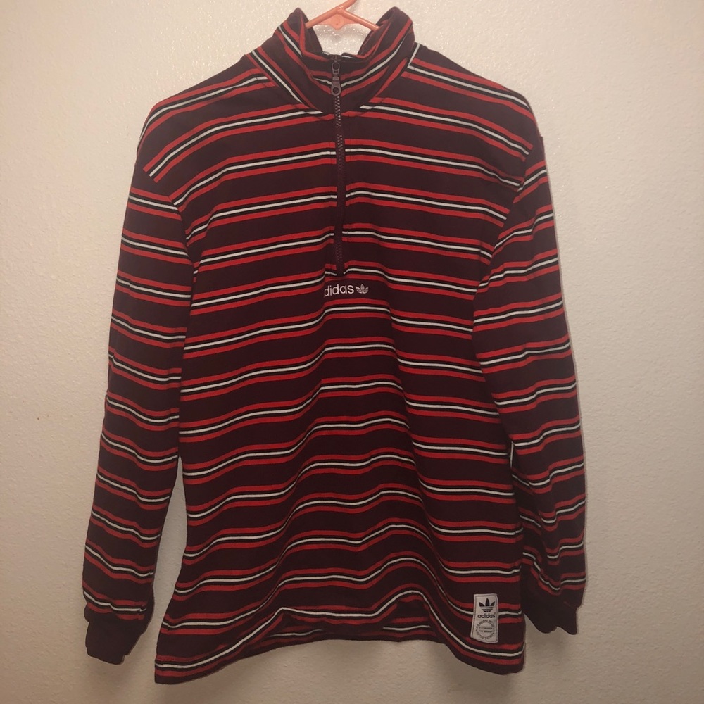 Adidas Striped Zip-Up Sweatshirt